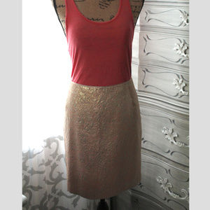 H&M Pink and Gold Metallic Skirt